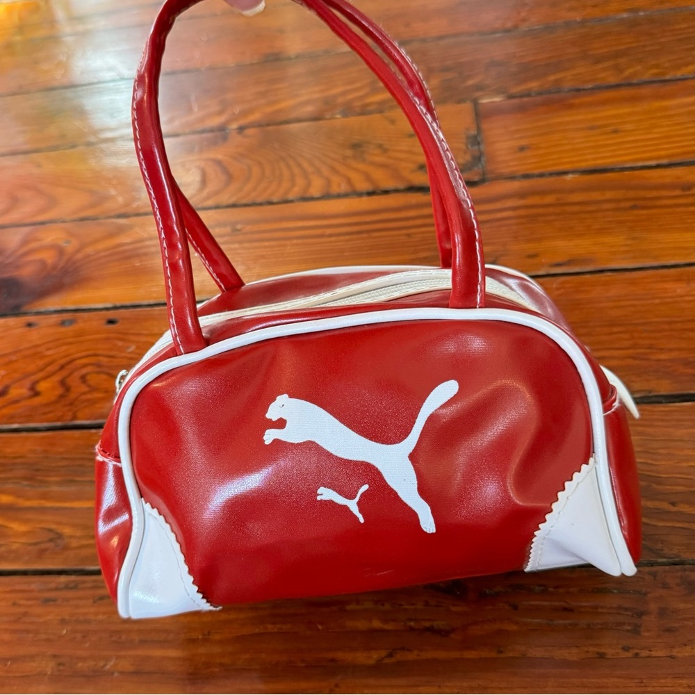 Unique Mini Red Cat Satchel Red Vinyl Cosmetic
